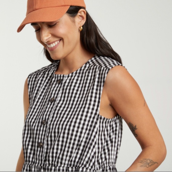 NEW Everlane Gingham Tiered Midi Dress XXS - Picture 6 of 7